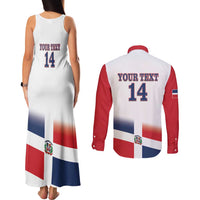 Custom Dominican Republic 2025 Baseball Couples Matching Tank Maxi Dress and Long Sleeve Button Shirt Go Champions Flag Style