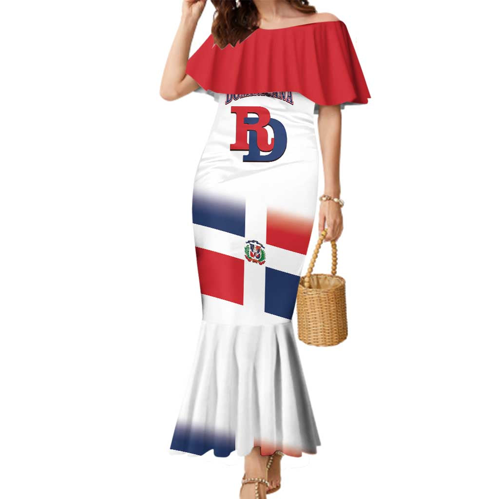 Custom Dominican Republic 2025 Baseball Family Matching Mermaid Dress and Hawaiian Shirt Go Champions Flag Style