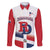 Custom Dominican Republic 2025 Baseball Family Matching Off The Shoulder Long Sleeve Dress and Hawaiian Shirt Go Champions Flag Style