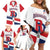 Custom Dominican Republic 2025 Baseball Family Matching Off Shoulder Short Dress and Hawaiian Shirt Go Champions Flag Style