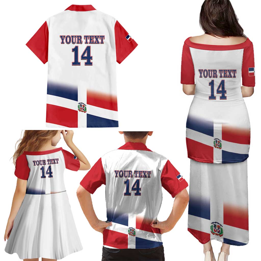 Custom Dominican Republic 2025 Baseball Family Matching Puletasi and Hawaiian Shirt Go Champions Flag Style