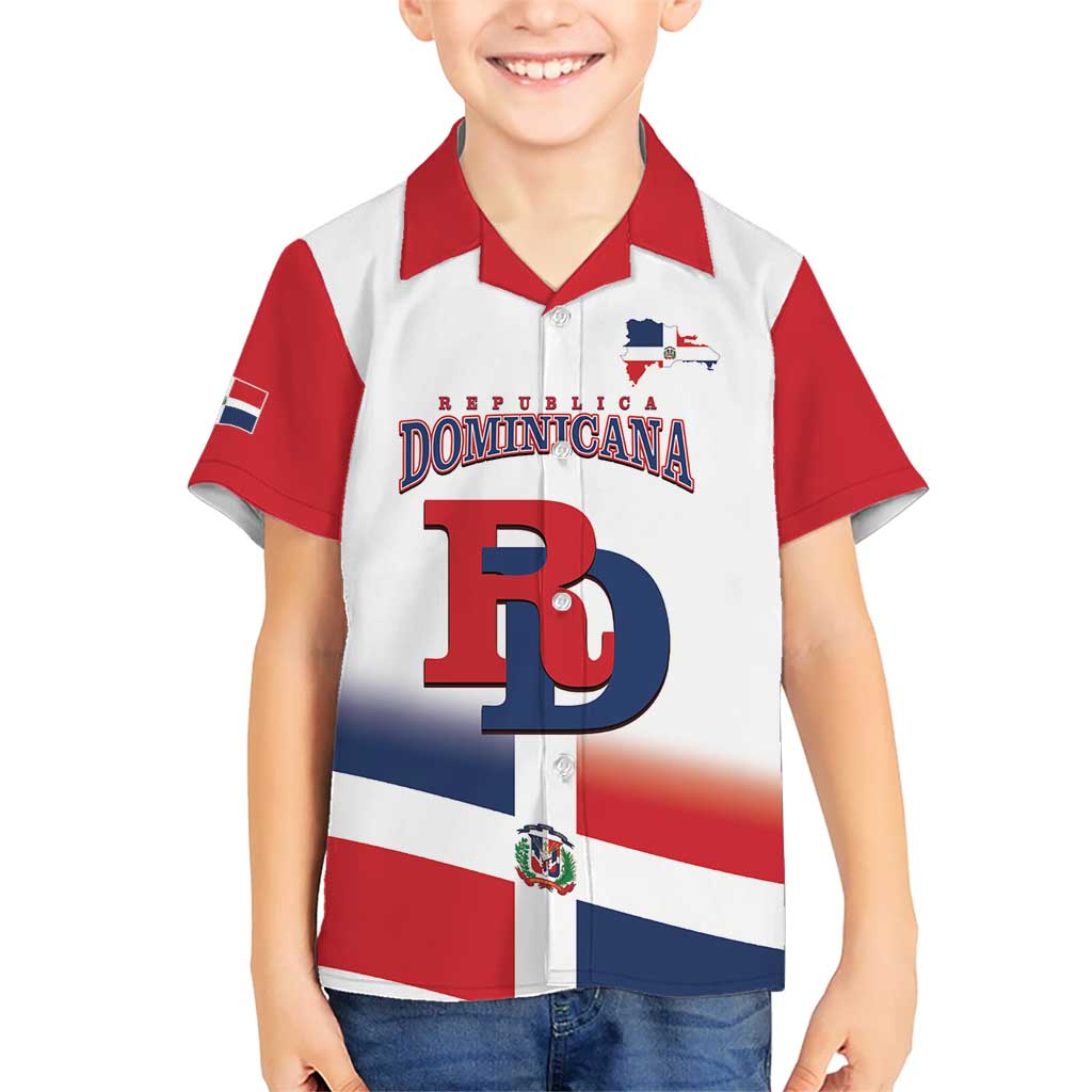 Custom Dominican Republic 2025 Baseball Kid Hawaiian Shirt Go Champions Flag Style