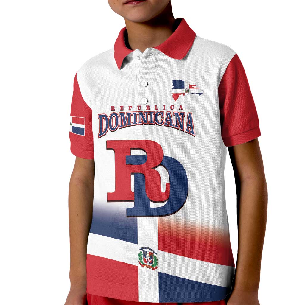 Custom Dominican Republic 2025 Baseball Kid Polo Shirt Go Champions Flag Style