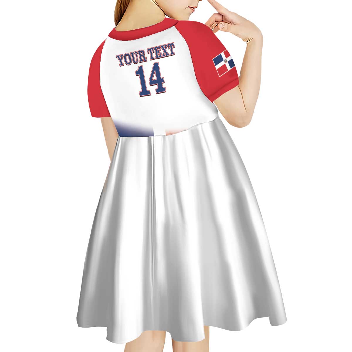 Custom Dominican Republic 2025 Baseball Kid Short Sleeve Dress Go Champions Flag Style