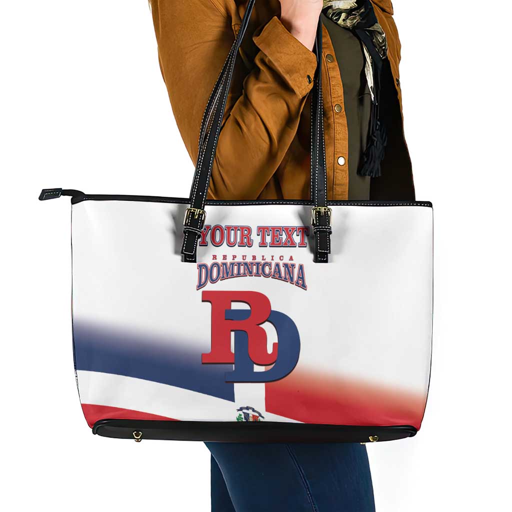 Custom Dominican Republic 2025 Baseball Leather Tote Bag Go Champions Flag Style