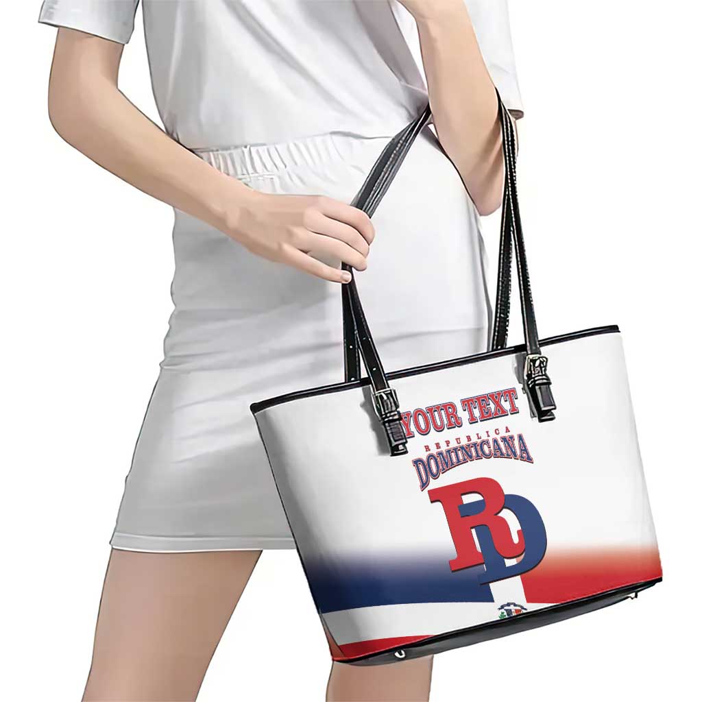 Custom Dominican Republic 2025 Baseball Leather Tote Bag Go Champions Flag Style