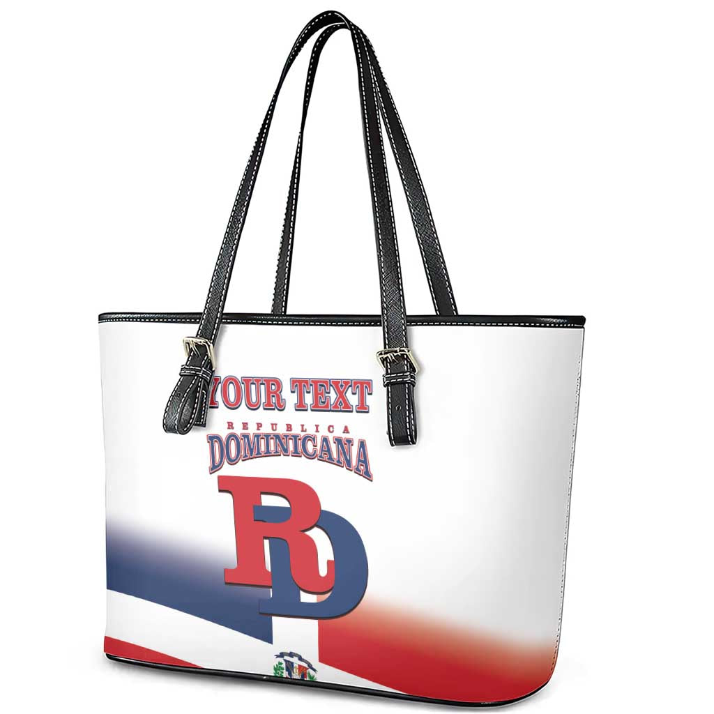 Custom Dominican Republic 2025 Baseball Leather Tote Bag Go Champions Flag Style