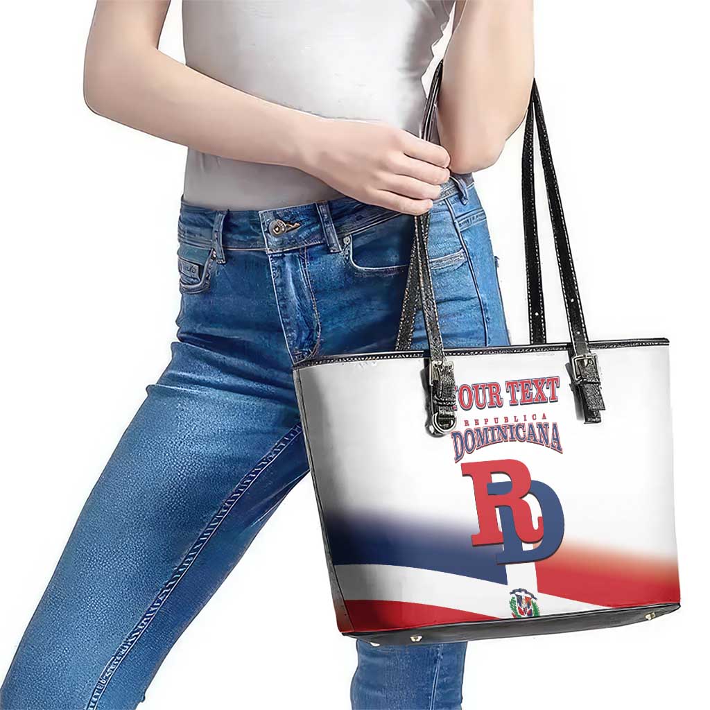 Custom Dominican Republic 2025 Baseball Leather Tote Bag Go Champions Flag Style