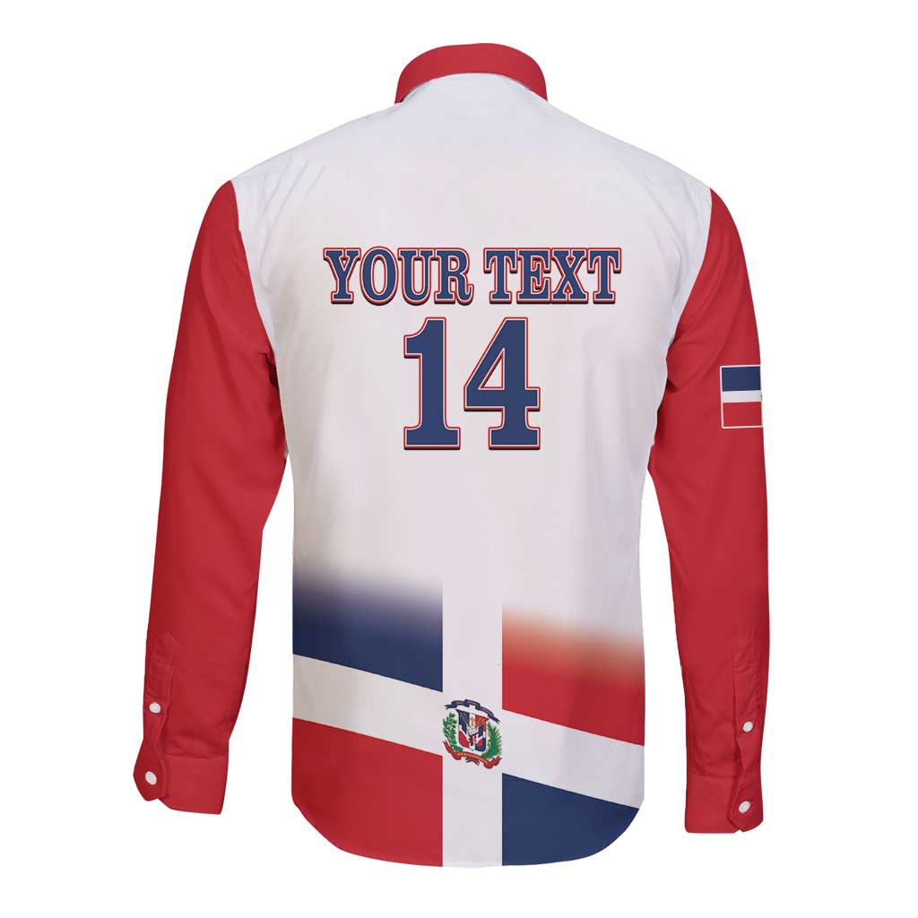 Custom Dominican Republic 2025 Baseball Long Sleeve Button Shirt Go Champions Flag Style