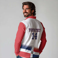Custom Dominican Republic 2025 Baseball Long Sleeve Polo Shirt Go Champions Flag Style