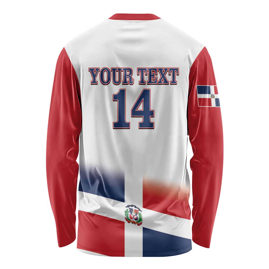 Custom Dominican Republic 2025 Baseball Long Sleeve Shirt Go Champions Flag Style