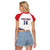 Custom Dominican Republic 2025 Baseball Raglan Cropped T Shirt Go Champions Flag Style