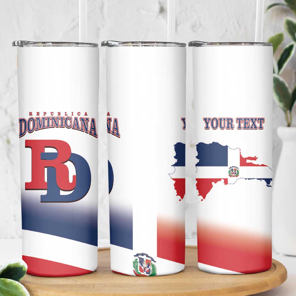 Custom Dominican Republic 2025 Baseball Skinny Tumbler Go Champions Flag Style