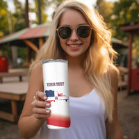 Custom Dominican Republic 2025 Baseball Skinny Tumbler Go Champions Flag Style