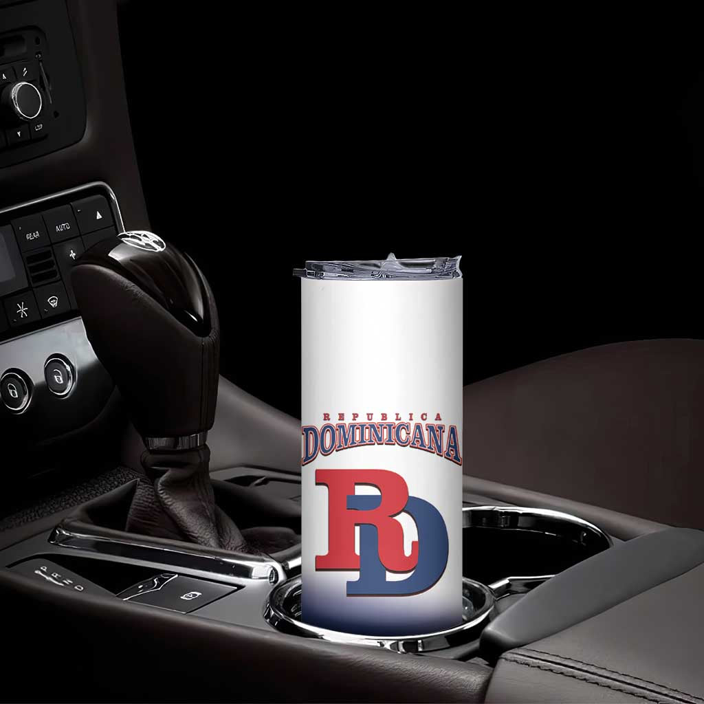Custom Dominican Republic 2025 Baseball Skinny Tumbler Go Champions Flag Style