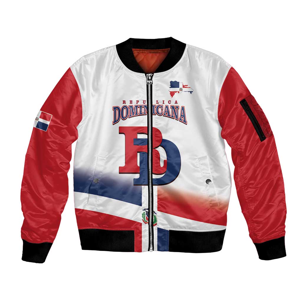 Custom Dominican Republic 2025 Baseball Sleeve Zip Bomber Jacket Go Champions Flag Style