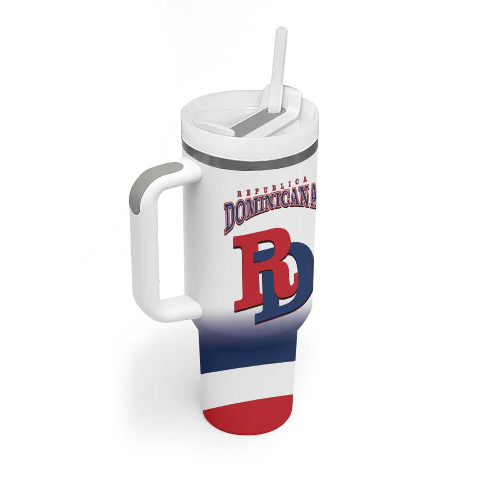 Custom Dominican Republic 2025 Baseball Tumbler With Handle Go Champions Flag Style