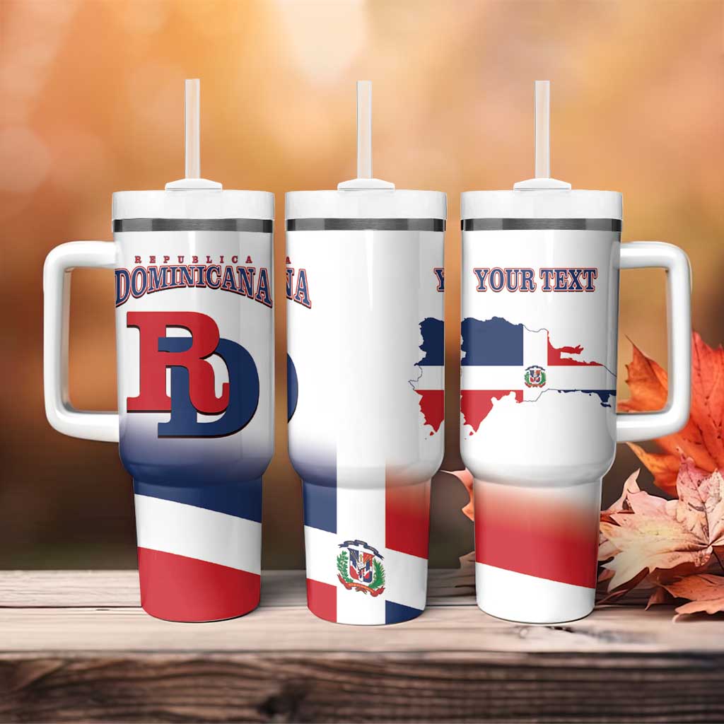 Custom Dominican Republic 2025 Baseball Tumbler With Handle Go Champions Flag Style