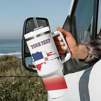 Custom Dominican Republic 2025 Baseball Tumbler With Handle Go Champions Flag Style
