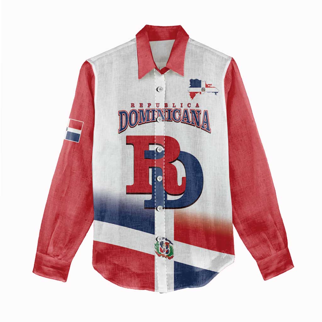 Custom Dominican Republic 2025 Baseball Women Casual Shirt Go Champions Flag Style - Wonder Print Shop