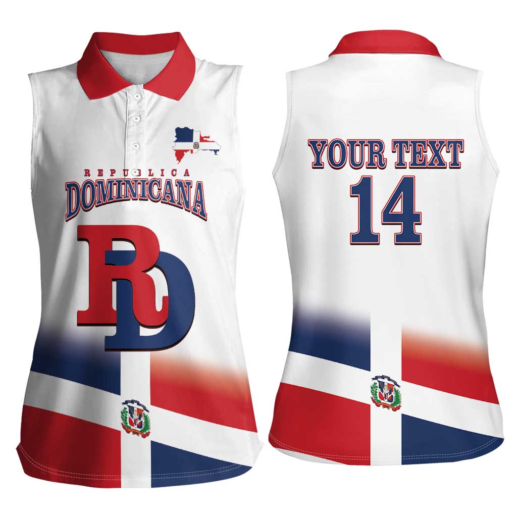 Custom Dominican Republic 2025 Baseball Women Sleeveless Polo Shirt Go Champions Flag Style - Wonder Print Shop
