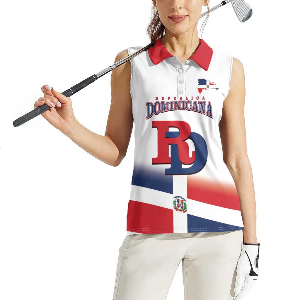 Custom Dominican Republic 2025 Baseball Women Sleeveless Polo Shirt Go Champions Flag Style - Wonder Print Shop