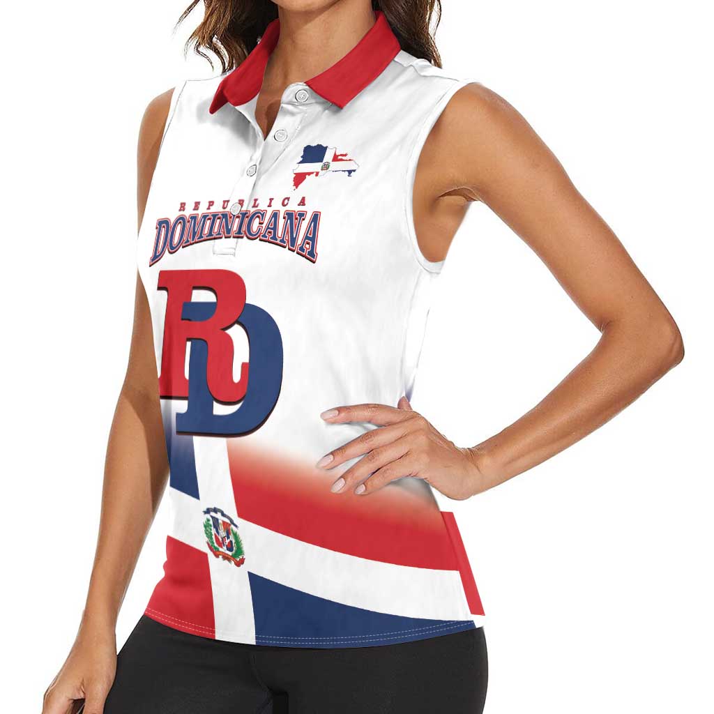 Custom Dominican Republic 2025 Baseball Women Sleeveless Polo Shirt Go Champions Flag Style - Wonder Print Shop