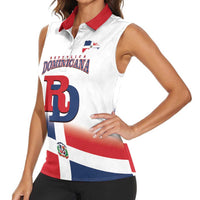 Custom Dominican Republic 2025 Baseball Women Sleeveless Polo Shirt Go Champions Flag Style - Wonder Print Shop