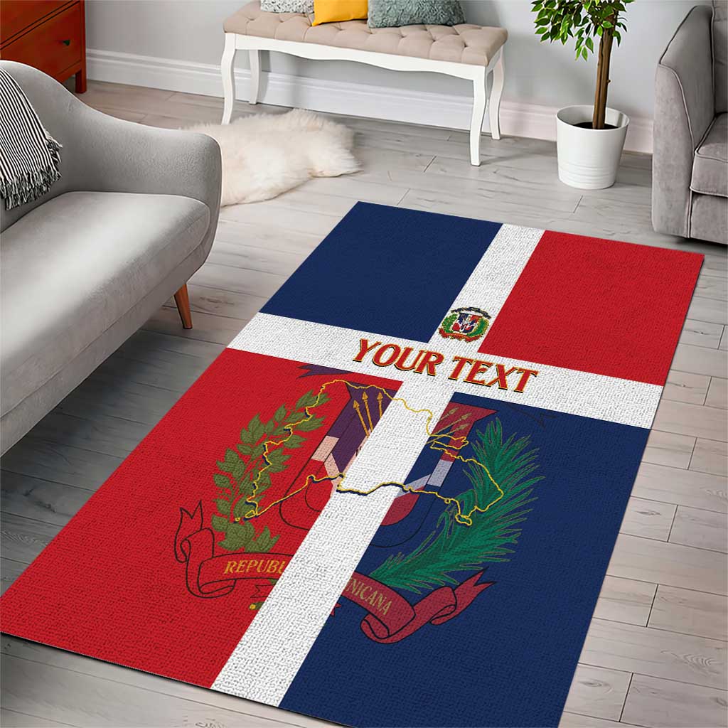 Custom Dominican Republic Football Area Rug Go Champions Flag Style