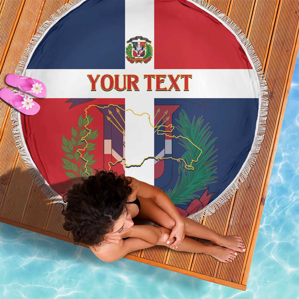 Custom Dominican Republic Football Beach Blanket Go Champions Flag Style