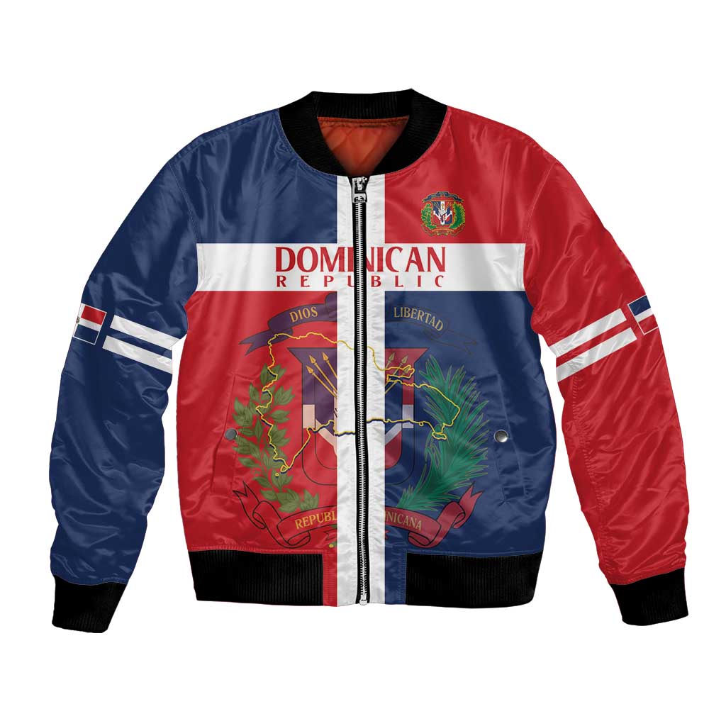 Custom Dominican Republic Football Bomber Jacket Go Champions Flag Style