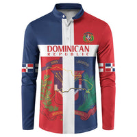 Custom Dominican Republic Football Button Sweatshirt Go Champions Flag Style