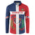 Custom Dominican Republic Football Button Sweatshirt Go Champions Flag Style
