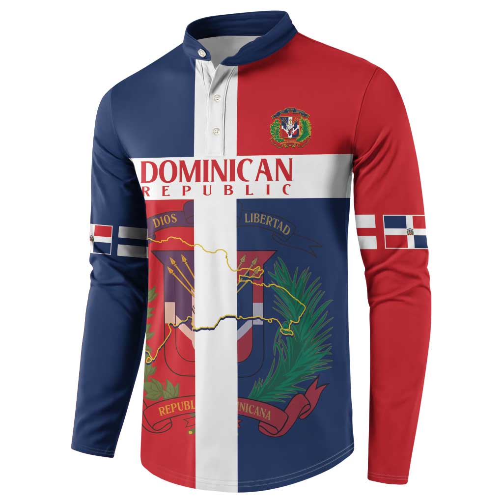 Custom Dominican Republic Football Button Sweatshirt Go Champions Flag Style