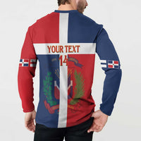 Custom Dominican Republic Football Button Sweatshirt Go Champions Flag Style