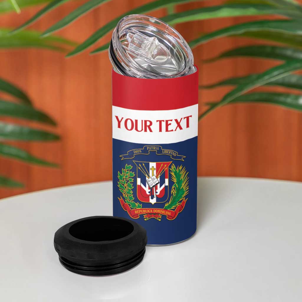 Custom Dominican Republic Football 4 in 1 Can Cooler Tumbler Go Champions Flag Style