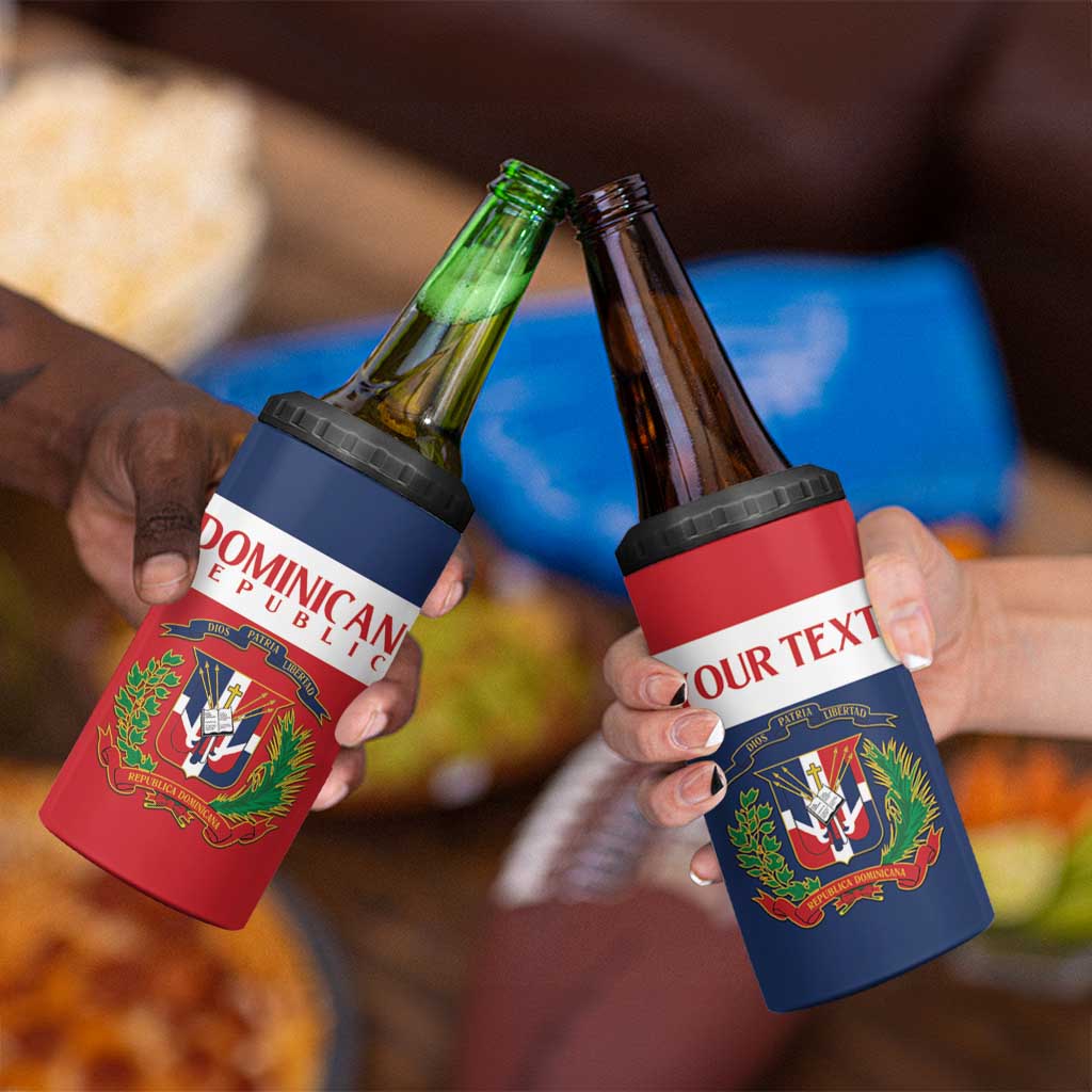 Custom Dominican Republic Football 4 in 1 Can Cooler Tumbler Go Champions Flag Style