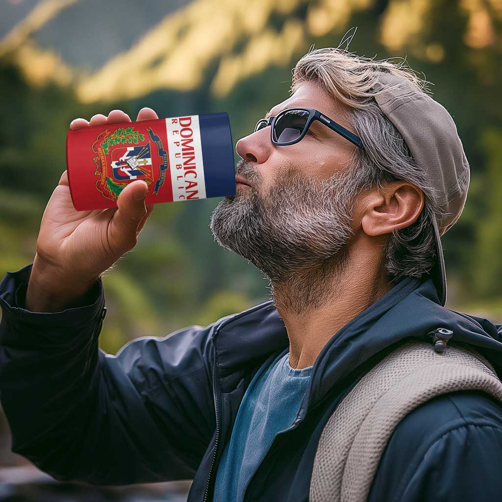 Custom Dominican Republic Football 4 in 1 Can Cooler Tumbler Go Champions Flag Style