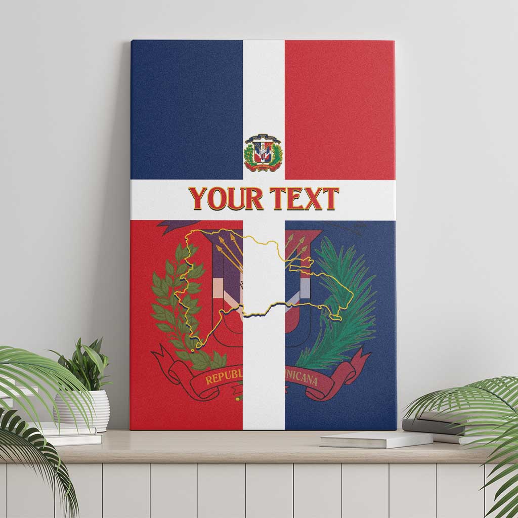 Custom Dominican Republic Football Canvas Wall Art Go Champions Flag Style