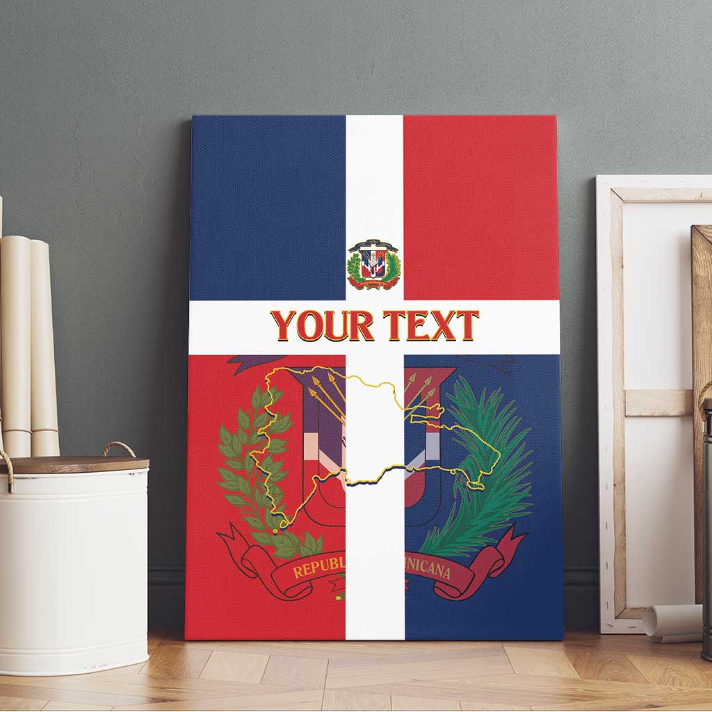 Custom Dominican Republic Football Canvas Wall Art Go Champions Flag Style