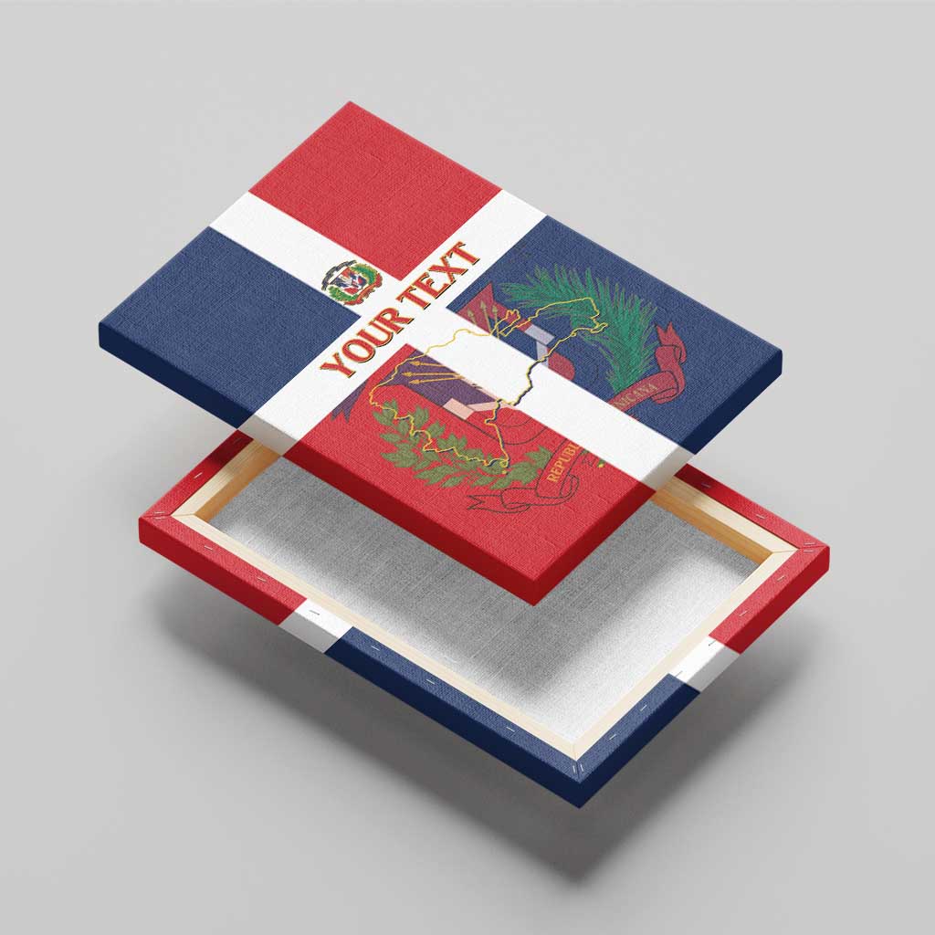 Custom Dominican Republic Football Canvas Wall Art Go Champions Flag Style