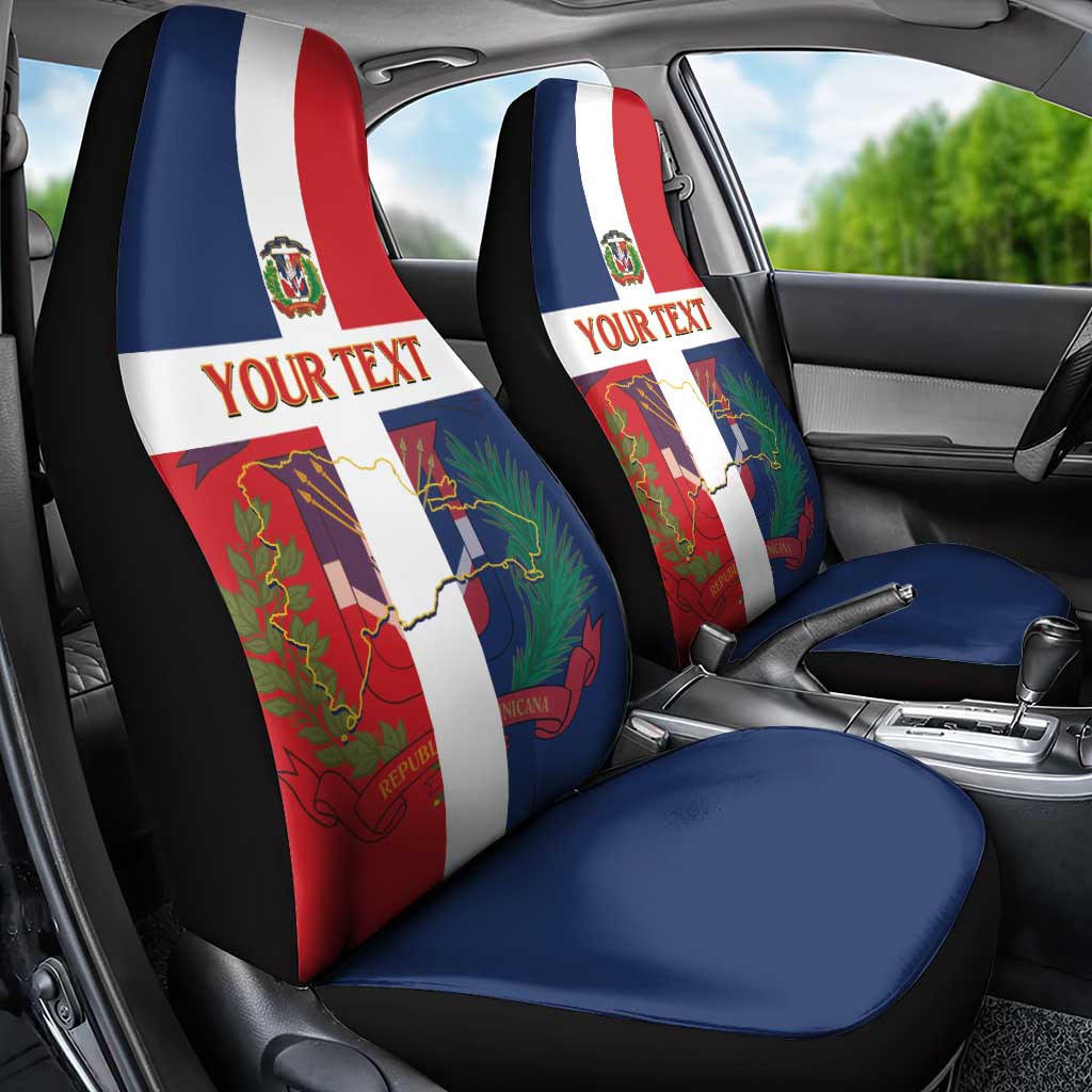 Custom Dominican Republic Football Car Seat Cover Go Champions Flag Style