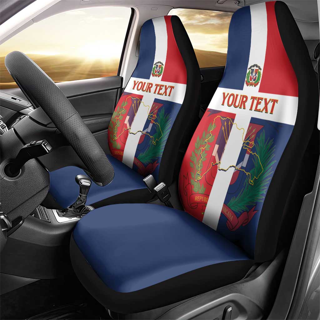 Custom Dominican Republic Football Car Seat Cover Go Champions Flag Style