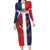 Custom Dominican Republic Football Family Matching Long Sleeve Bodycon Dress and Hawaiian Shirt Go Champions Flag Style