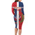 Custom Dominican Republic Football Family Matching Long Sleeve Bodycon Dress and Hawaiian Shirt Go Champions Flag Style