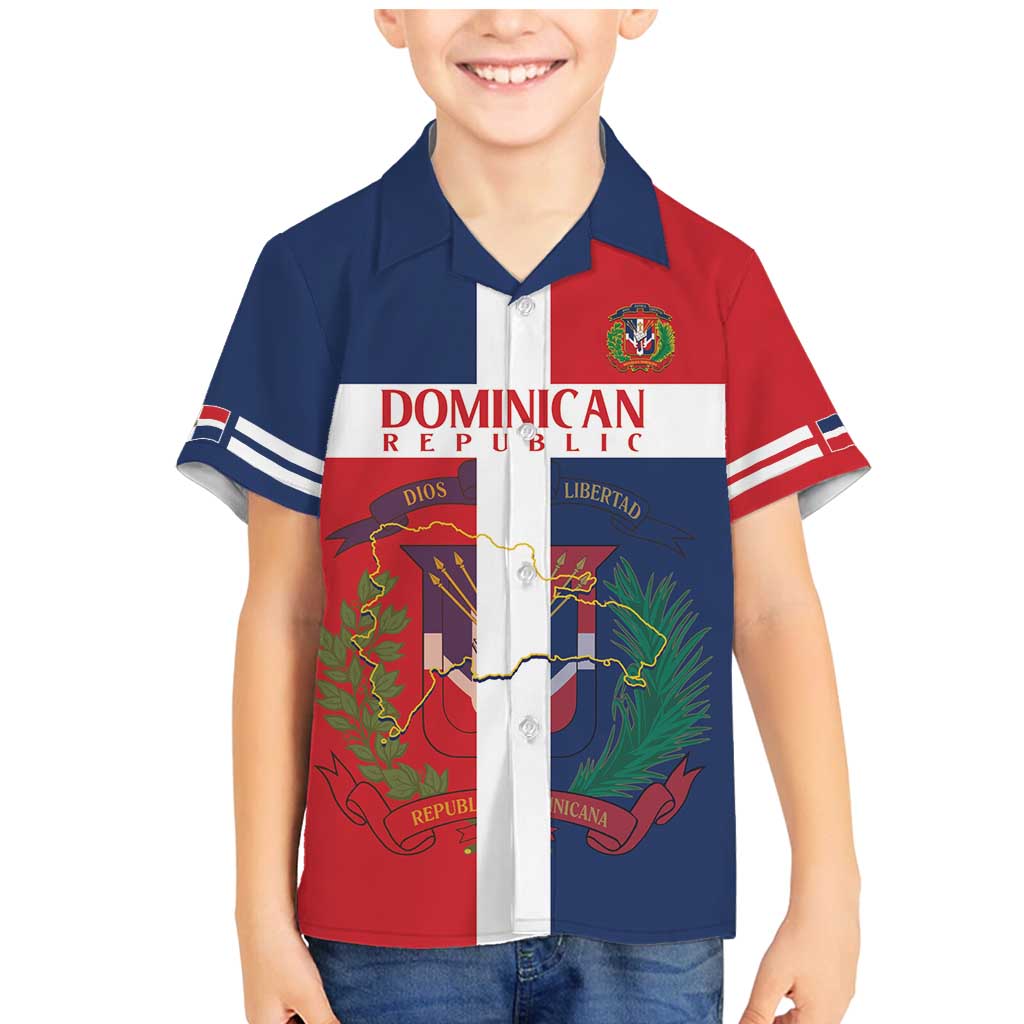 Custom Dominican Republic Football Family Matching Mermaid Dress and Hawaiian Shirt Go Champions Flag Style