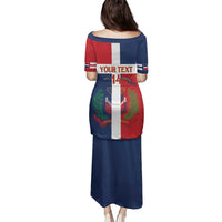 Custom Dominican Republic Football Family Matching Puletasi and Hawaiian Shirt Go Champions Flag Style