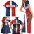 Custom Dominican Republic Football Family Matching Short Sleeve Bodycon Dress and Hawaiian Shirt Go Champions Flag Style