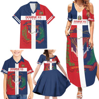 Custom Dominican Republic Football Family Matching Summer Maxi Dress and Hawaiian Shirt Go Champions Flag Style