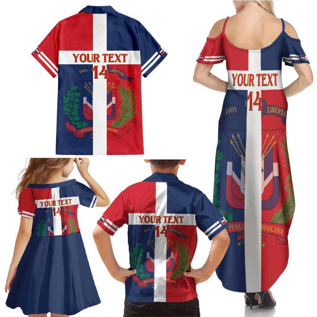 Custom Dominican Republic Football Family Matching Summer Maxi Dress and Hawaiian Shirt Go Champions Flag Style